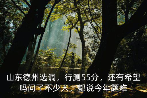 山東德州選調，行測55分，還有希望嗎問了不少人，都說今年題難