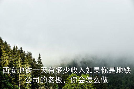 西安地鐵一天有多少收入如果你是地鐵公司的老板，你會怎么做
