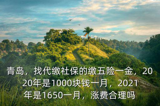 青島，找代繳社保的繳五險一金，2020年是1000塊錢一月，2021年是1650一月，漲費合理嗎