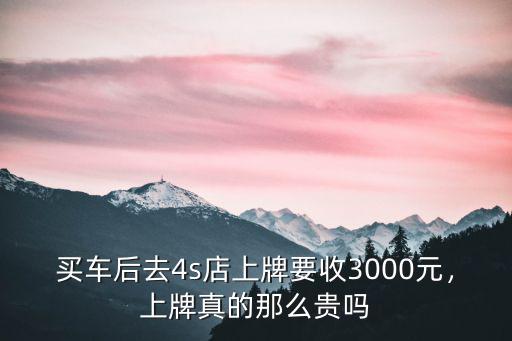 買車后去4s店上牌要收3000元，上牌真的那么貴嗎