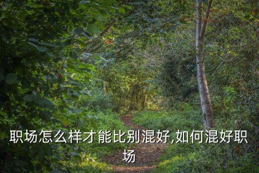 深圳職場怎么樣才能比別混好,如何混好職場