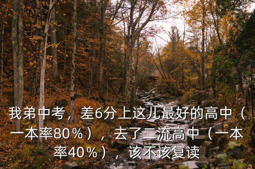 我弟中考，差6分上這兒最好的高中（一本率80％），去了二流高中（一本率40％），該不該復讀