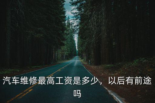 汽車維修最高工資是多少，以后有前途嗎