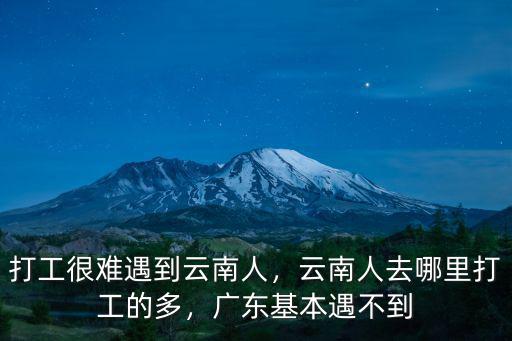 打工很難遇到云南人，云南人去哪里打工的多，廣東基本遇不到