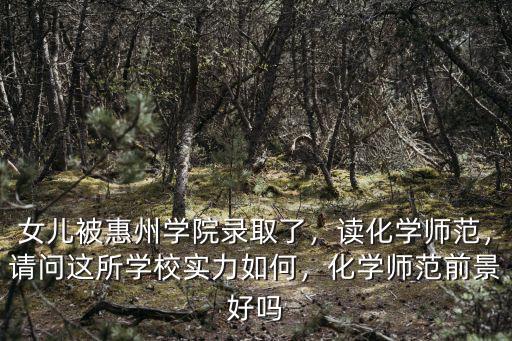 女兒被惠州學院錄取了，讀化學師范，請問這所學校實力如何，化學師范前景好嗎