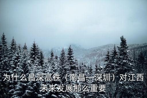 為什么昌深高鐵（南昌—深圳）對(duì)江西未來發(fā)展那么重要