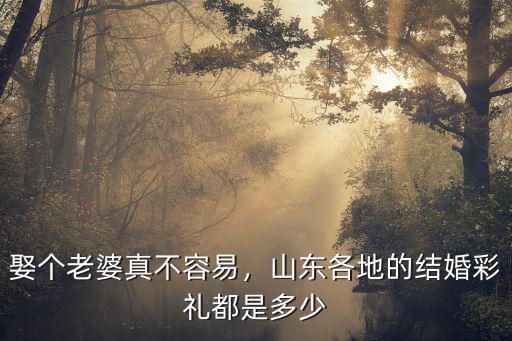娶個老婆真不容易，山東各地的結(jié)婚彩禮都是多少