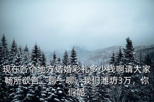 現在各個地方結婚彩禮多少錢啊請大家暢所欲言、聊一聊，我們濰坊3萬，你們呢