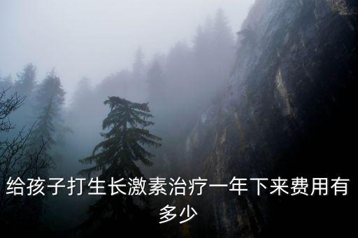 給孩子打生長激素治療一年下來費用有多少