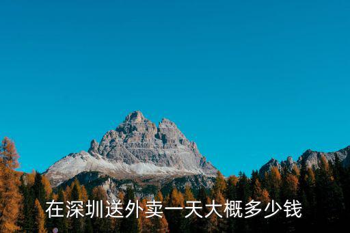 在深圳送外賣一天大概多少錢
