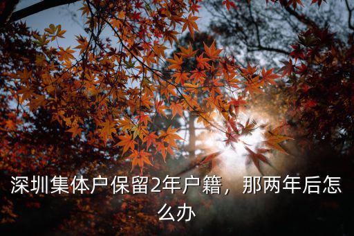 深圳集體戶怎么辦身份證,深圳集體戶保留2年戶籍