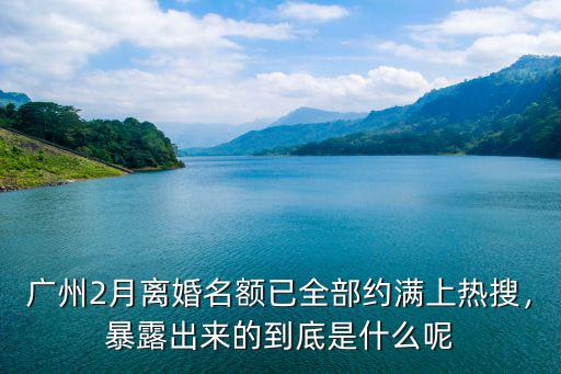 2月份廣州離婚有多少,廣州1月份離婚預約排滿