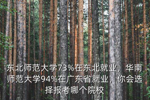 東北師范大學(xué)73%在東北就業(yè)，華南師范大學(xué)94%在廣東省就業(yè)，你會(huì)選擇報(bào)考哪個(gè)院校