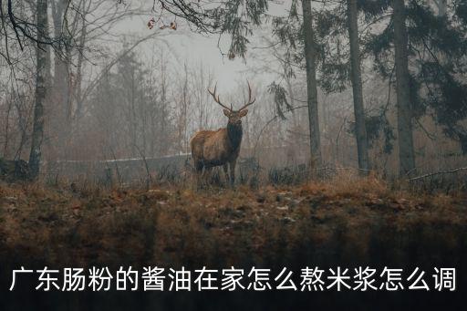 廣東腸粉的醬油在家怎么熬米漿怎么調
