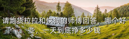 請跑貨拉拉和快狗的師傅回答，哪個好些，一天到底掙多少錢