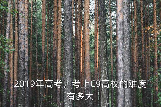 2019年高考，考上C9高校的難度有多大