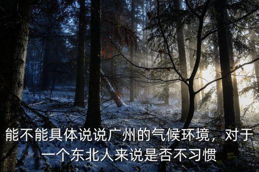 能不能具體說說廣州的氣候環(huán)境，對于一個東北人來說是否不習(xí)慣