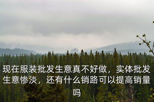現(xiàn)在服裝批發(fā)生意真不好做，實(shí)體批發(fā)生意慘淡，還有什么銷路可以提高銷量嗎