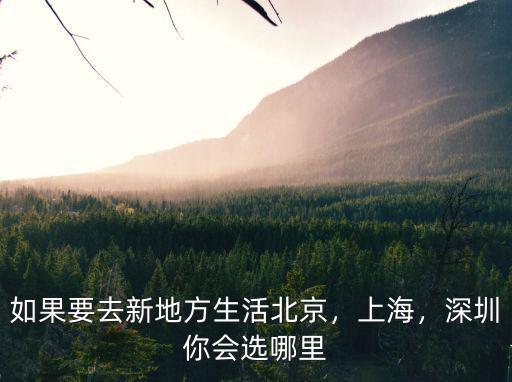 如果要去新地方生活北京，上海，深圳你會選哪里