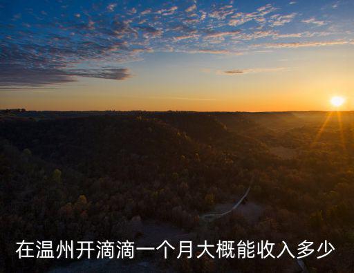 溫州滴滴一月賺多少,跑滴滴一個月能賺多少