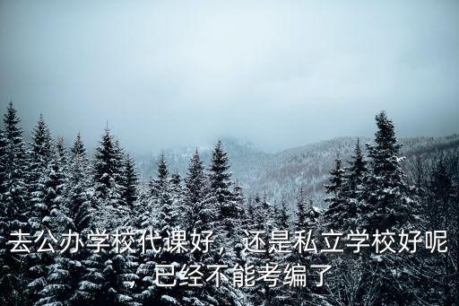 去公辦學校代課好，還是私立學校好呢，已經不能考編了