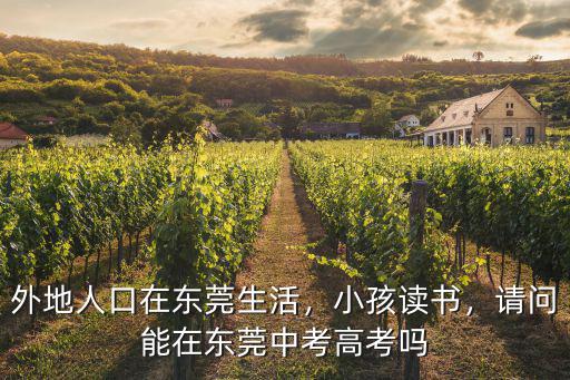 外地人口在東莞生活，小孩讀書，請問能在東莞中考高考嗎