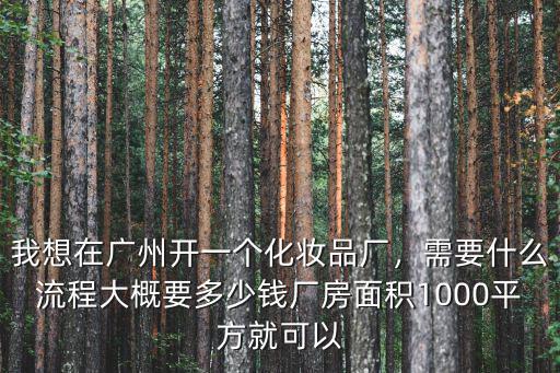 我想在廣州開一個化妝品廠，需要什么流程大概要多少錢廠房面積1000平方就可以