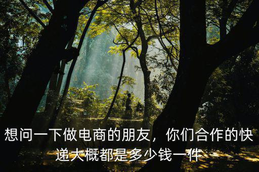 想問一下做電商的朋友，你們合作的快遞大概都是多少錢一件