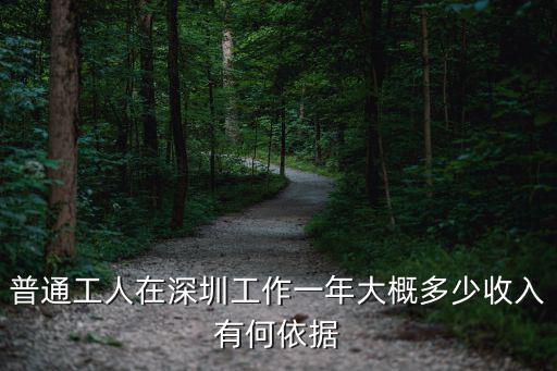 普通工人在深圳工作一年大概多少收入有何依據