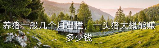養豬一般幾個月出欄，一頭豬大概能賺多少錢