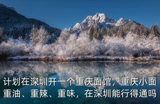 計劃在深圳開一個重慶面館，重慶小面重油、重辣、重味，在深圳能行得通嗎