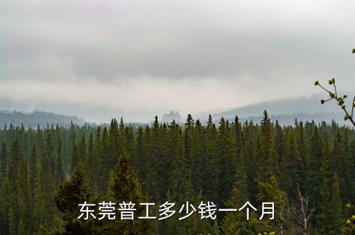 東莞普工多少錢一個月