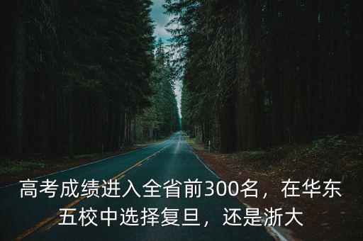 高考成績進入全省前300名，在華東五校中選擇復旦，還是浙大