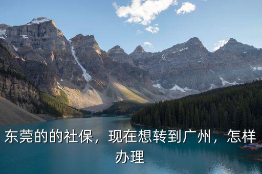 東莞社保轉到廣州怎么辦理,東莞的的社保