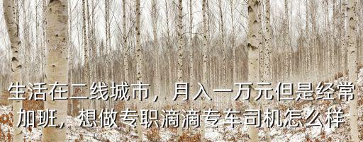 生活在二線城市，月入一萬元但是經常加班，想做專職滴滴專車司機怎么樣