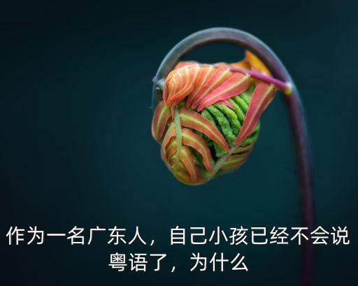 作為一名廣東人，自己小孩已經不會說粵語了，為什么