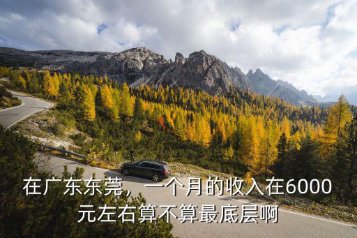 在廣東東莞，一個月的收入在6000元左右算不算最底層啊