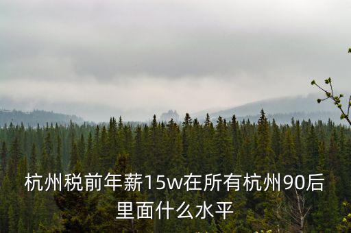 杭州高端人才年薪稅前多少,在杭州稅前年薪20萬