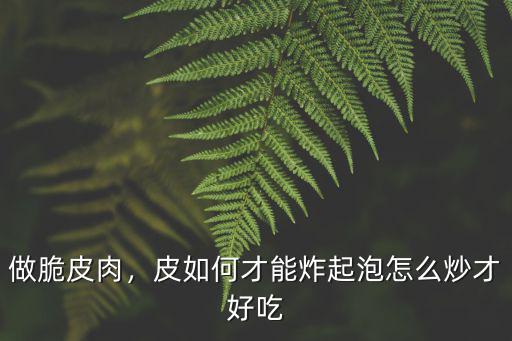 做脆皮肉，皮如何才能炸起泡怎么炒才好吃