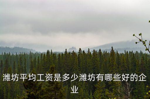 濰坊平均工資是多少濰坊有哪些好的企業