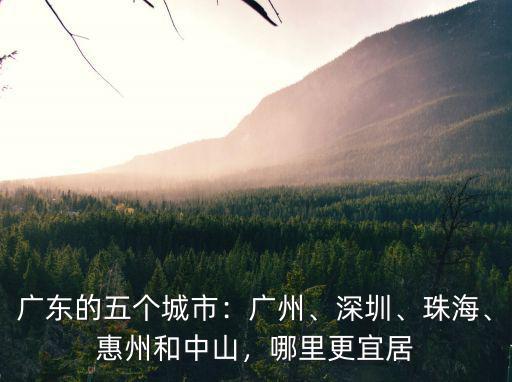 廣東的五個城市：廣州、深圳、珠海、惠州和中山，哪里更宜居