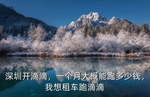 深圳開滴滴，一個月大概能跑多少錢，我想租車跑滴滴