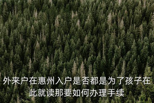 大專怎么在惠州入戶,非全日制大專可以入戶惠州嗎