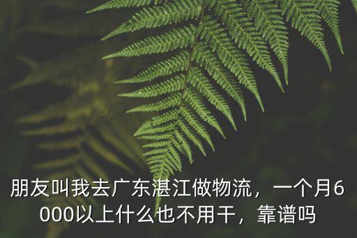 廣東的物流怎么樣,朋友叫我去廣東湛江做物流