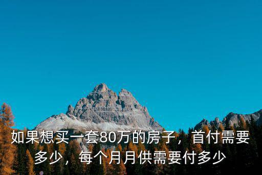 杭州80萬房子月付多少,如果想買一套80萬的房子