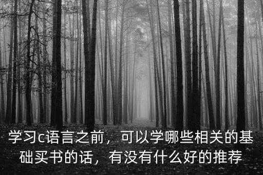 學(xué)習(xí)c語言之前，可以學(xué)哪些相關(guān)的基礎(chǔ)買書的話，有沒有什么好的推薦
