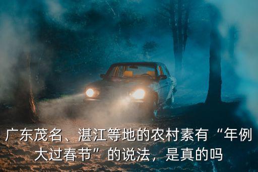 廣東茂名、湛江等地的農村素有“年例大過春節”的說法，是真的嗎