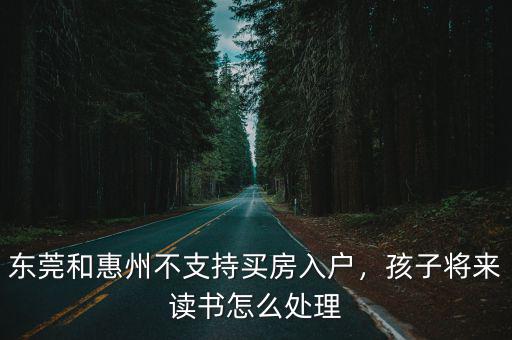 東莞和惠州不支持買房入戶，孩子將來讀書怎么處理
