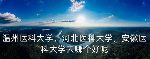 溫州醫(yī)科大學(xué)，河北醫(yī)科大學(xué)，安徽醫(yī)科大學(xué)去哪個(gè)好呢