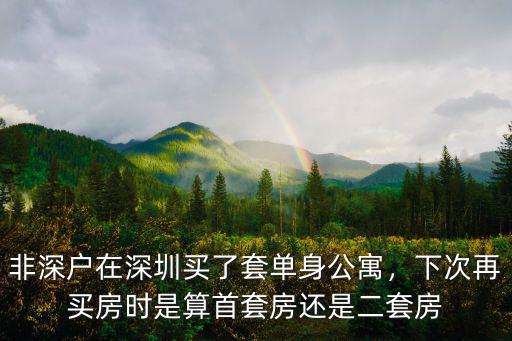非深戶在深圳可以購(gòu)買多少套公寓,非深戶在深圳買了套單身公寓